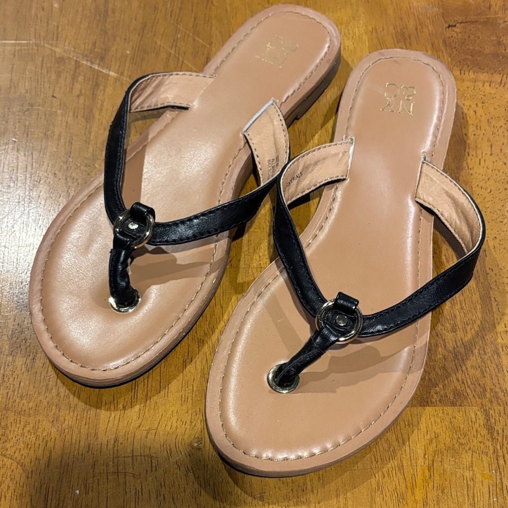 New York & Company Black and Tan Sandals